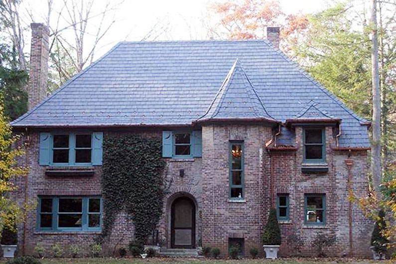 Country brick and Vermont black slate residence