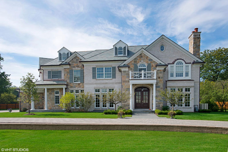 Unfading Gray/Green on brick and stone new construction