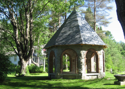 Stone Gazebo with Slate Roof