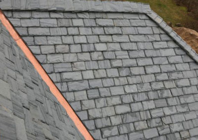 Slate Roof with Copper Flashing