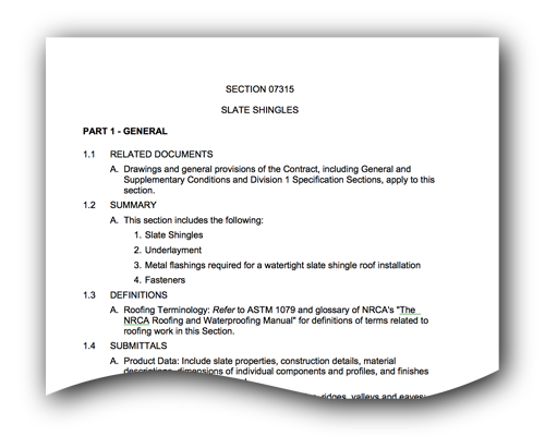 Greenstone slate specification form