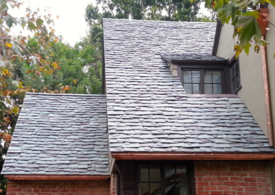 Dutch Lap Pattern Slate Roof Installation in Hancock Park