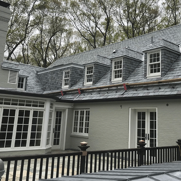 Project Profile: Graduated, random width slate roof and slate cladding for New Jersey residence