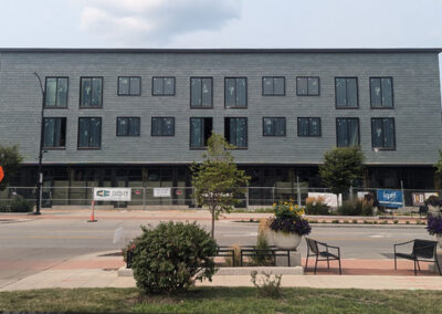 SlateTec™ installation technique used to install genuine slate cladding on Iowa Zero Carbon Certified building